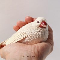 木工作家鷲野愛未の作品「白文鳥」